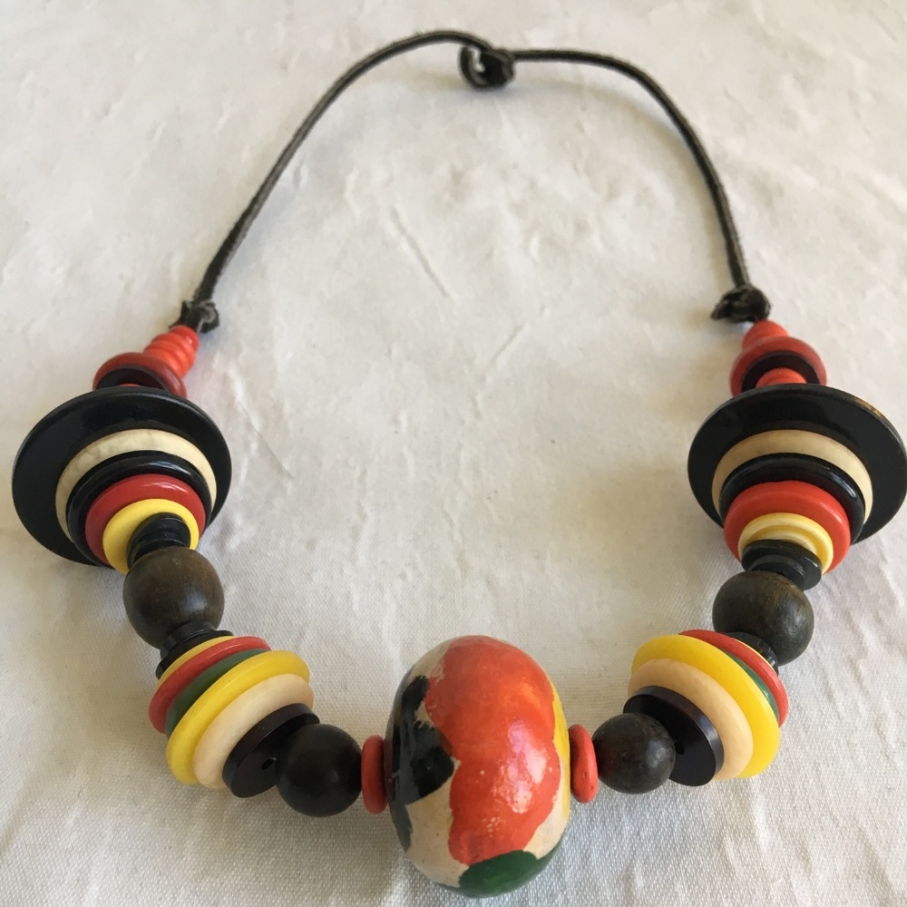 Vintage 1970's Button Necklace